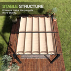 Aoxun 10'x12' Outdoor Retractable Pergola, Upgraded Adjustable Sun Shade Canopy - Image 5