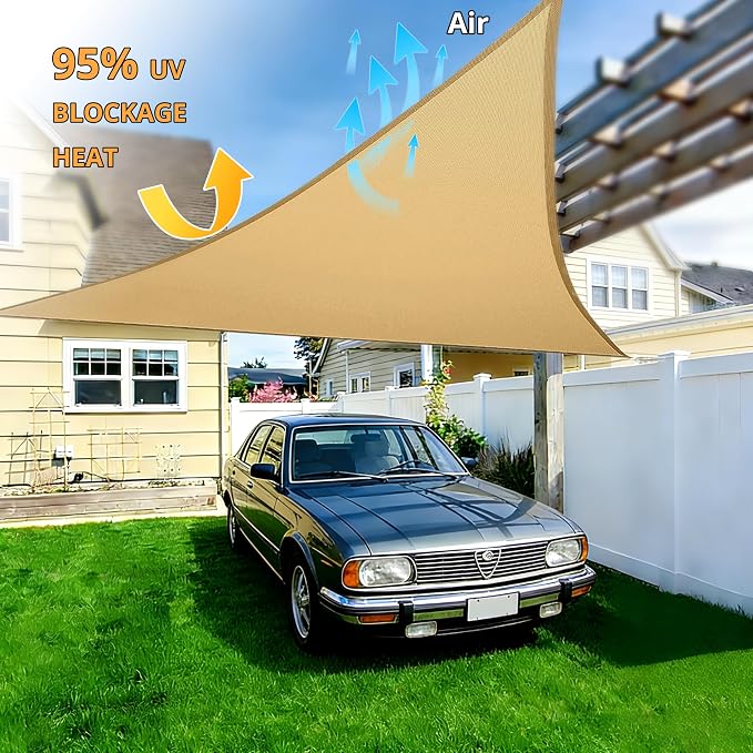 8' x 8' x 8' Triangle Sun Shade Sail - Image 6
