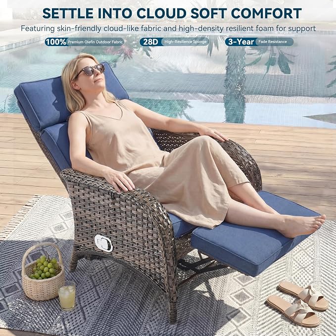 Zero Gravity Wicker Patio Recliner Chair - Image 5