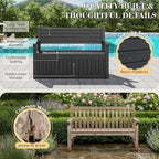 80-Gallon Lockable Outdoor Storage Bench, Waterproof Outdoor Deck Storage Boxes - Image 4