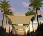 Amgo Custom Size 10' x 10' Sand Beige Rectangle Square Sun Shade Sail UPF50+ by Amgo