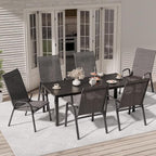 Patio Chairs Set of 6, Stackable Outdoor Dining Chairs - Image 2