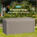 260 Gallon Waterproof Outdoor Storage Box, UV Resistant Resin Deck Box - Image 4