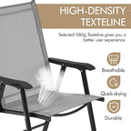 Yaheetech Patio Dining Chairs Set of 4 Outdoor Folding Lawn Chairs, folds flat - Image 6