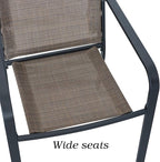 Anmutig Stackable Outdoor Dining Chairs Set of 4, Textilene Fabric, Breathable - Image 6