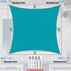 Amgo Custom Size 13' x 21' Turquoise Rectangle Square Sun Shade Sail UPF50+ - Image 8