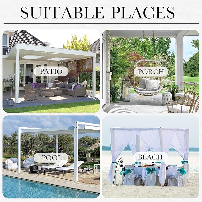 2 Panels Patio Outdoor Curtains Waterproof, Detachable Top Blackout Thermal - Image 6