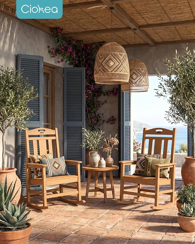 Oversized Outdoor Rocking Chairs Set of 8, 380lbs Heavy-Duty Large Patio Rocker - Image 2