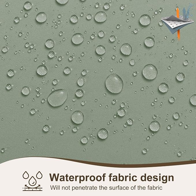 Outdoor Curtains for Patio Waterproof Rod Pocket 6 Pcs 54x95 Sage Green | - Image 6
