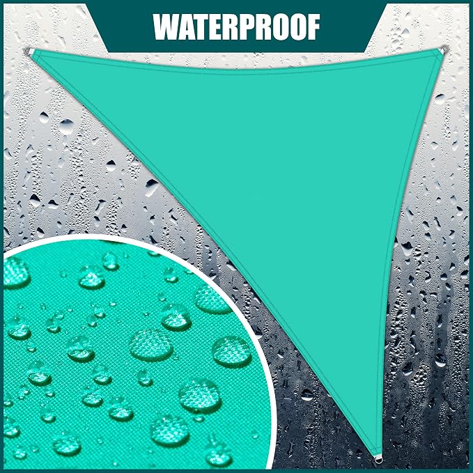 Royal Shade 14' x 23' x 26.9' Turquoise Triangle Waterproof Sun Shade Sail - Image 2