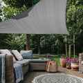 12 'x 12' x 12' Triangle Sun Shade Sail, 185 GSM HDPE, Dark Grey | 95% UV block by LagemiexShadeProduct