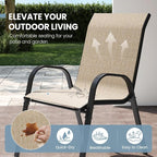 Patio Dining Chairs Set of 4, Outdoor Stackable Dining Chairs High Back - Image 6