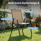 DIFY Patio Chairs Set of 8, Stackable Outdoor Dining Chairs Set - Image 8