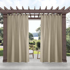 Exclusive Home Cabana Solid Indoor/Outdoor Light Filtering Hook-and-Loop Tab by TownCountryLiving
