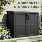 36 Cu Ft Horizontal Resin Storage Shed, Weatherproof Outdoor Storage Cabinet - Image 3