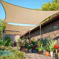 15' x 16' Sand Beige Sun Shade Sail UPF50 Rectangle smTAPR0816 Canopy Fabric by ShadeMart