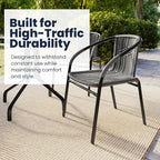 Flash Furniture Lila 2 Pack Gray Rattan Indoor-Outdoor Restaurant Stack Chair | - Image 7