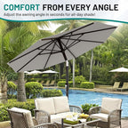 9 FT Patio Umbrella for Outdoor, Outdoor Table Umbrella - Image 7