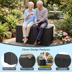 PatioZen 75 Gallon Resin Deck Box, Space-Saving Weatherproof Outdoor Storage Box - Image 5