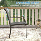 DIFY Patio Dining Chairs Set of 6, Stackable Outdoor Metal Chairs - Image 4