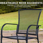 Outdoor Metal Patio Chairs Set of 8, Stackable Iron Mesh Dining Chairs - Image 5