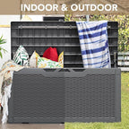 Devoko 100 Gallon Waterproof Resin Deck Box, Large Outdoor Storage Box | Indoor - Image 8