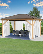 Outdoor Curtains for Patio Waterproof Rod Pocket 8 Pcs 54x84 Inch White | by HolidayIdeas