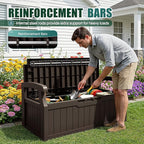 Devoko 80 Gallon Storage Bench Deck Box Waterproof&Lockable | Outdoor Benches - Image 6
