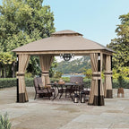 Patio Gazebo 10'x12' with LED Lights & Bluetooth Speaker, Heavy Duty Outdoor - Image 2