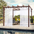 BONZER White Outdoor Sheer Curtains - Image 2