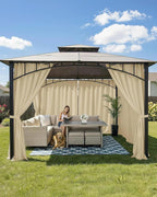 Outdoor Curtains for Patio Waterproof Rod Pocket 6 Pcs 54x120 Inch Cream | - Image 2