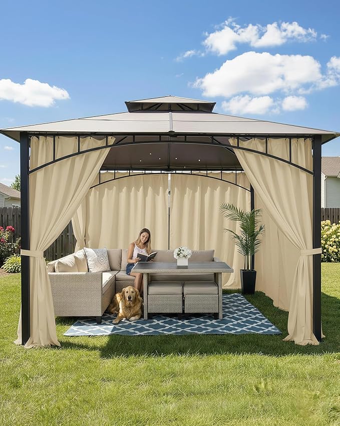 Outdoor Curtains for Patio Waterproof Rod Pocket 8 Pcs 54x95 Inch Cream | - Image 2