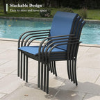 Outdoor Chairs Set of 2, Stackable Patio Dining Chairs - Image 4