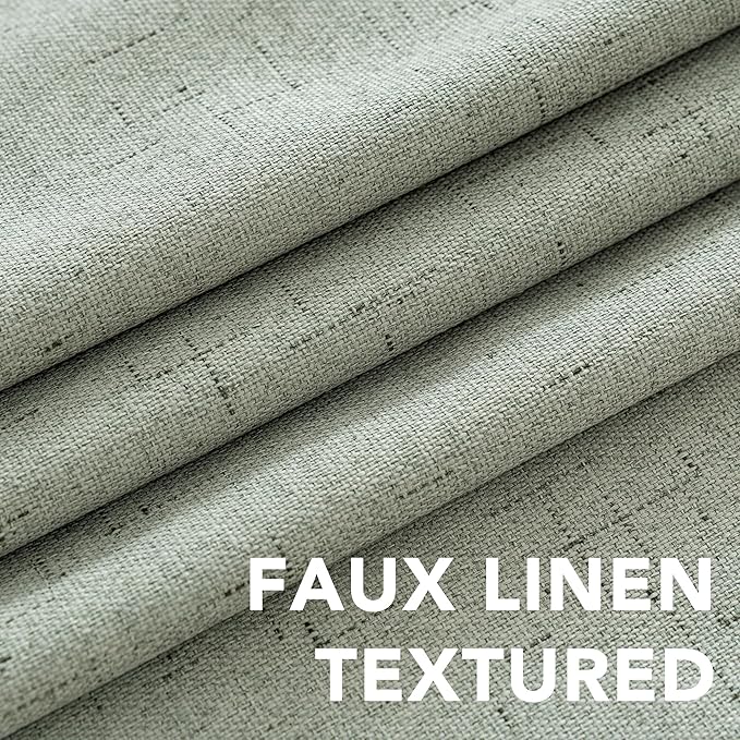 H.VERSAILTEX Linen Blackout Curtains Durable Thick Textured Linen Look 100% - Image 5