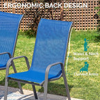 MAMIZO Patio Dining Chairs, Stackable Textilene Chair Set of 4, - Image 7
