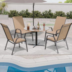 Patio Chairs Set of 4, Outdoor Dining Chairs Stackable - Image 8
