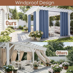 RYB HOME Extra Wide Outdoor Curtains 2 Panels or Patio Waterproof | Blackout - Image 2