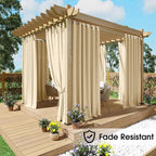 NICETOWN Fade Resistant Outdoor Curtains 2 Panels, Patio Waterproof Drapery - Image 2