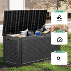 110 Gallon Outdoor Deck Box, Resin Waterproof Storage Box - Image 6
