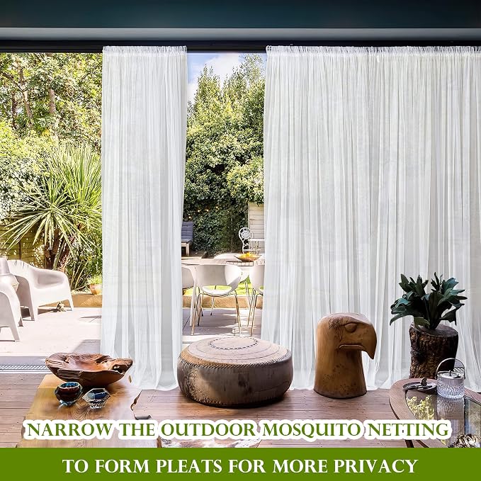 RYB HOME Mosquito Netting Outdoor Curtains - Image 7