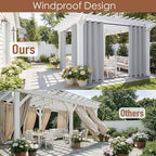 RYB HOME Extra Wide Outdoor Curtains 2 Panels or Patio Waterproof | Blackout - Image 2