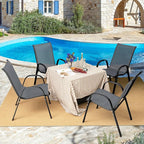 GIANTEX Patio Chairs Set of 2, Stackable Outdoor Dining Chairs - Image 2