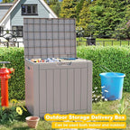PatioZen 35 Gallon Deck Box Outdoor, Weatherproof Resin Patio Storage Box - Image 7