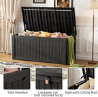 Outdoor Storage Box, 150 Gallon Large Outdoor Resin Deck Box, Storage - Image 5