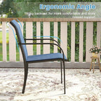 DIFY Patio Dining Chairs Set of 4, Stackable Outdoor Metal Chairs - Image 7