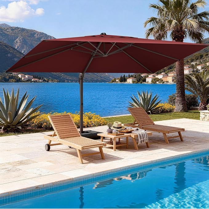 9' X 12' Cantilever Patio Umbrella Rectangle Outdoor Umbrella by ORYNTREX