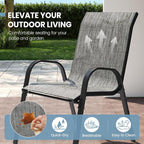 Patio Dining Chairs Set of 4, Stackable Dining Chairs High Back, Breathable - Image 4