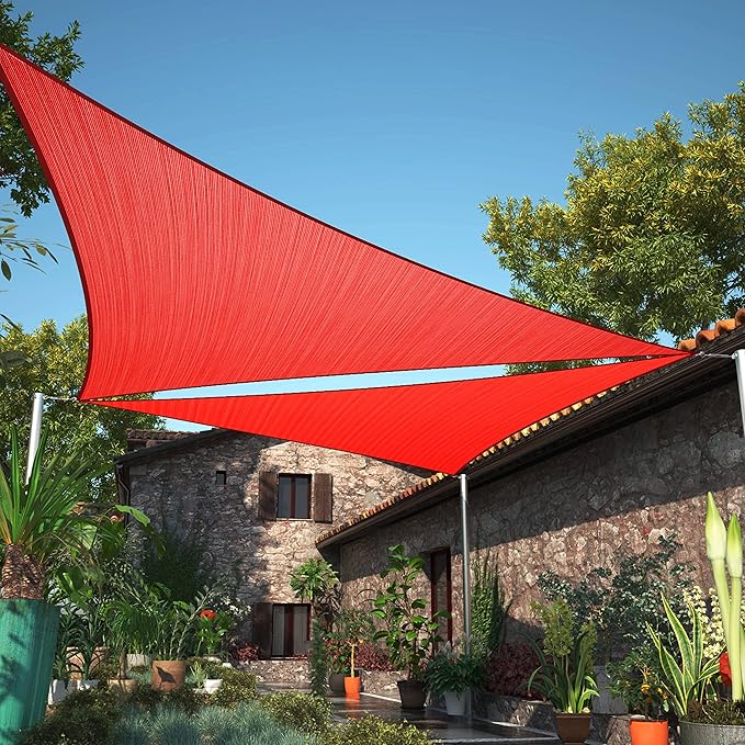 12' x 17' x 20.8' Red Sun Shade Sail UPF50 Right Triangle SMTAPT12 Canopy by ShadeMart