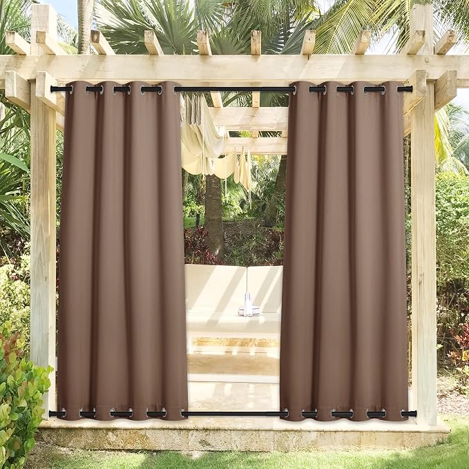 NICETOWN 2 Panels Weighted Blackout Curtains Patio Waterproof, Thermal - Image 8