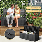 80 Gallon Deck Box Outdoor Storage Box Waterproof, Outdoor Storage Bench - Image 3